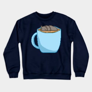 Hippo in a cup of coffee Crewneck Sweatshirt